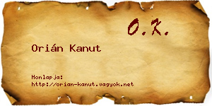 Orián Kanut névjegykártya